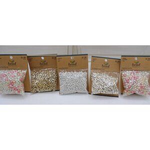 Assorted Pack Of Bead Design Co. Plastic Pearl Beads In Pink Gold & White 5 pkgs